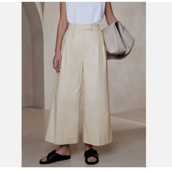 Banana Republic CRUISE CROPPED Pants 12L Transition CREAM Size 12 LONG MSRP $130 - Picture 4 of 5